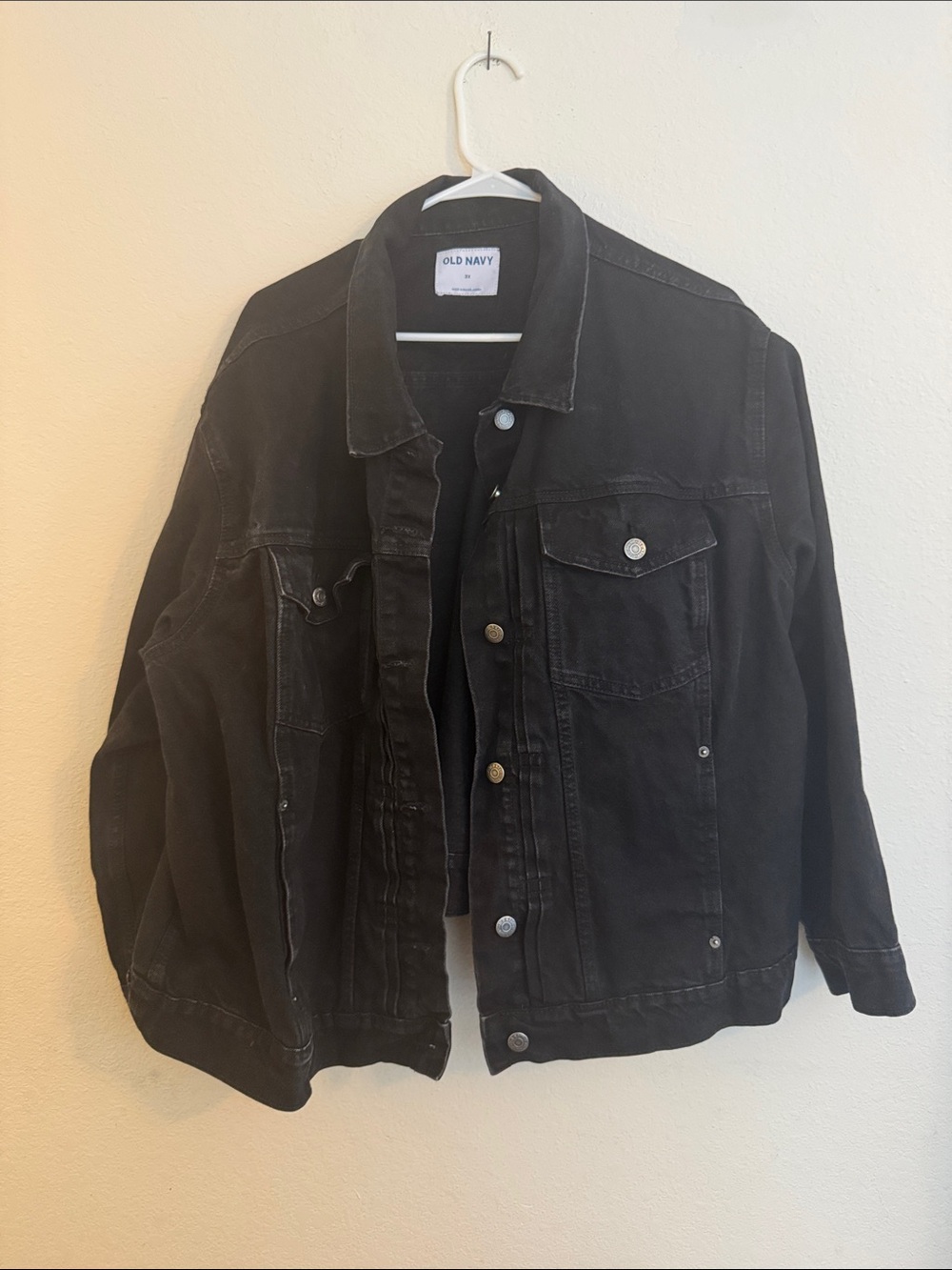 Old Navy Black Washed Denim Jacket 3x